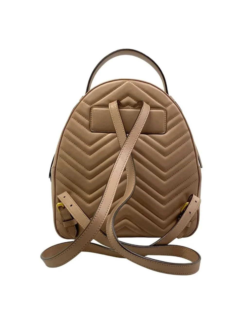 Gucci Backpack GG Marmont Pink Beige Leather